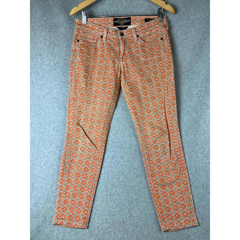 Lucky Cropped Capri Denim Jeans Womens Size 4 /27 Casual Chic Pattern